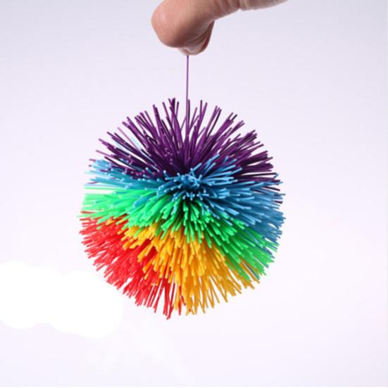 1/2/10/15Pcs Silicone Monkey Stringy Ball Anxiety Relief Colorful Sensory Ball Portable Travel Rainbow Fidget Ball Bouncy Pom Stress Ball Party Favors