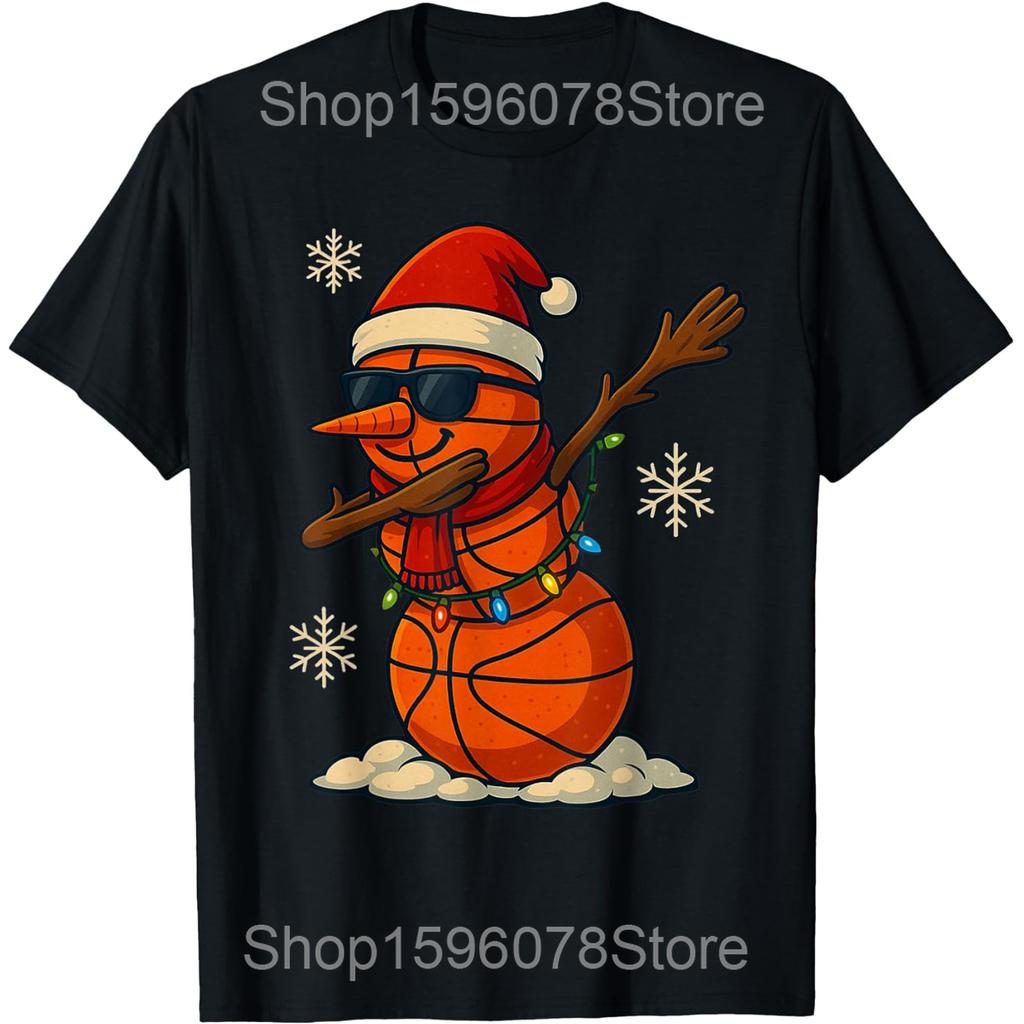 Merry Swishmas Basketball Ugly Christmas Xmas T Shirts Unisex Cotton Humor Streetwear Tee Shirt Short Sleeve Unisex Loose Clothing