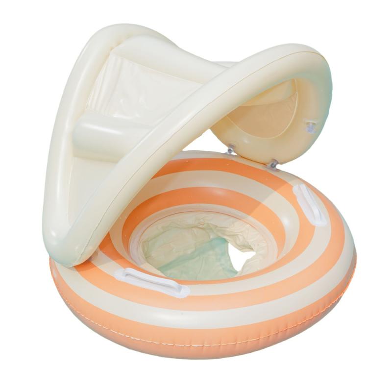 

Детский надувной круг для плавания с отстегиваемым солнцезащитным козырьком, надувной круг для плавания для малышей, надувной матрас для бассейна, герметичный детский круг-сиденье, игрушка для детского бассейна оранжевый