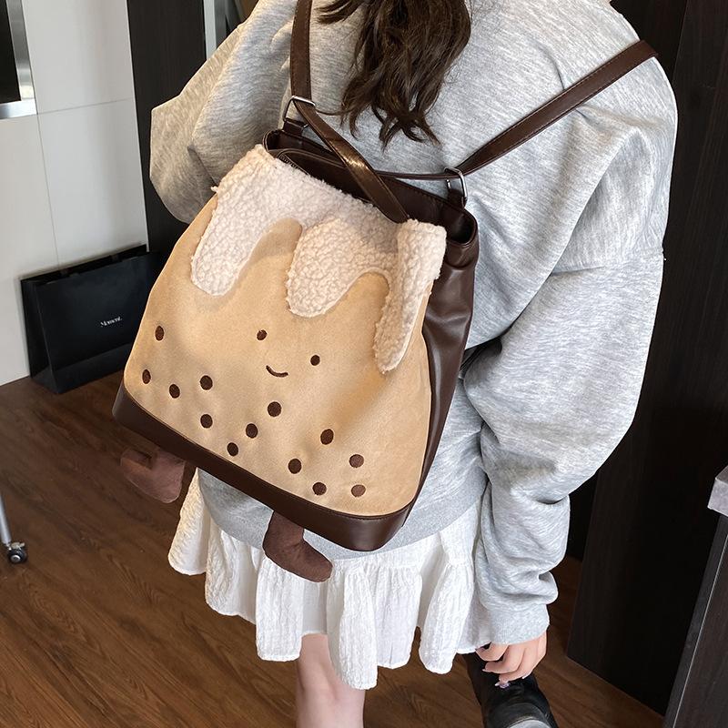 Cute cartoon backpack women's spring 2025 new large-capacity shoulder bag student class commuting messenger bag