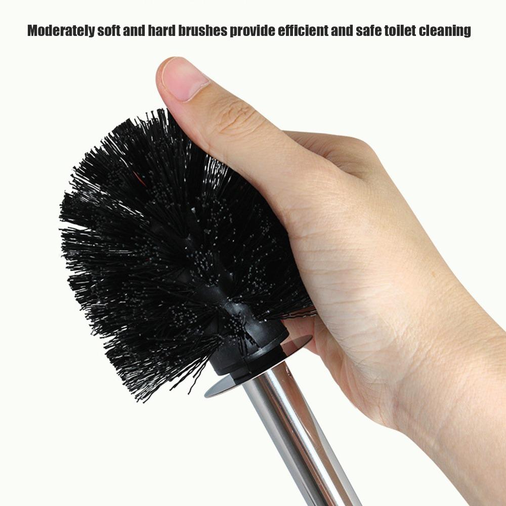 Stainless Steel PP Toilet Bowl Cleaner Brush Gray White Toilet Brush and Holder Bathroom Washroom