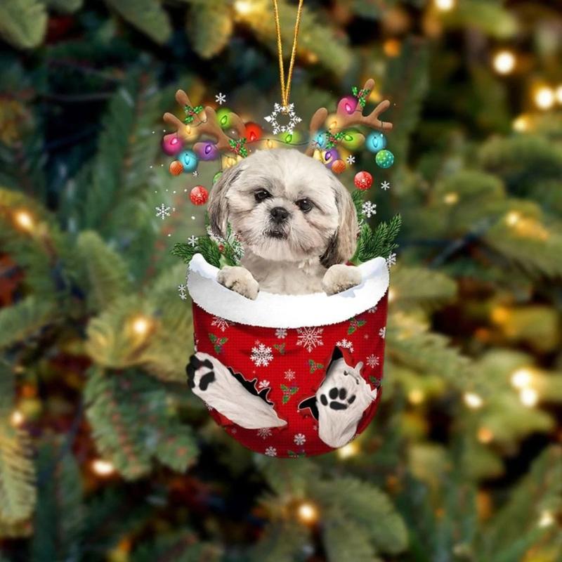 Festival Dog Hanging Charm Acrylic Dog Pendant Christmas Decoration Hanging Dog Ornament for Tree Adornment