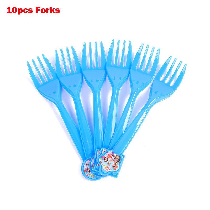 

Семейная вечеринка Принадлежности для дня рождения Детский декор Тарелка Скатерть Шляпа Баннер 10pcs-Forks