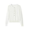 Wholesale Women's Clothing, Fashionable Versatile Long-sleeved Crew Neck Simple Commuter Button-up Knitted Sweater