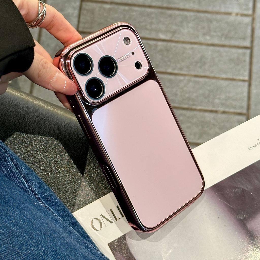 Electroplating Matte AG Built-in Lens Film Phone Case for iPhone 13 14 15 16 17 Pro Max Protection Shockproof Bumper Cases Cover