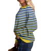 Ladies' Casual Loose Tunic Tops Crewneck Knitted Ribbed Shirts Printing Long Sleeve  Pullover Top