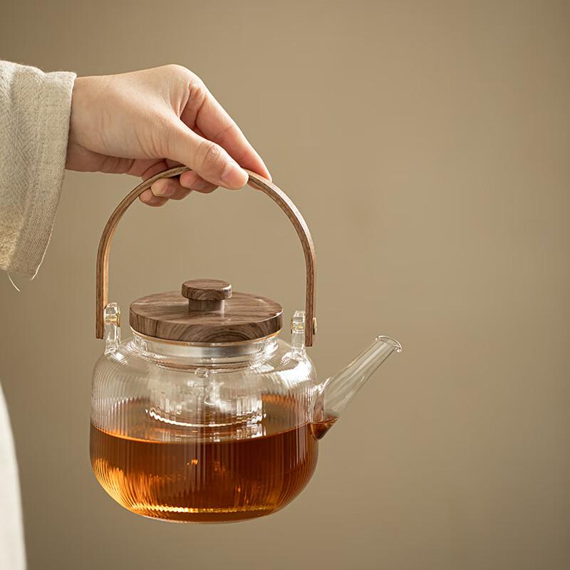 Shangqi Glass Teapot with Steaming & Brewing Double Infuser