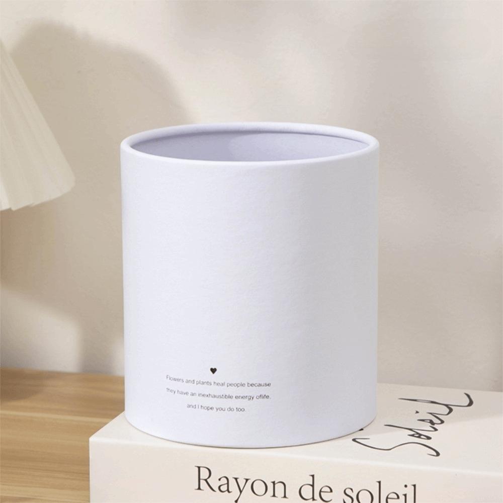 New Rose Flower Gift Box Round Solid Color Gift Packaging Paper Box Bouquet Storage Flower Arrangement Bucket Valentine's Day