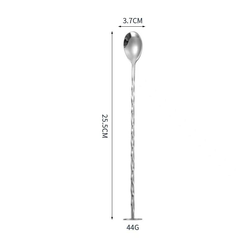 304 Stainless Steel Long Handle Bar Spoon Dual-purpose Mixing Fork Ice Cocktail Coffee and Tea Tableware Spoons Kitchen Dining
