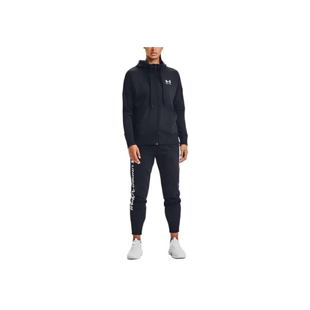 Under Armour Rival Logo Zip Hoodie with Drawstring Men Hoodie Black 1356400-001