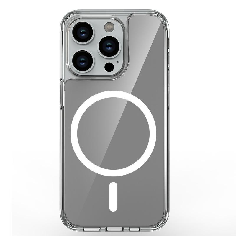 Suitable for Apple 14 Phone Case, Transparent 16Pro Anti-drop Detachable Back Cover, IPhone15 Protective Case, Magnetic Case