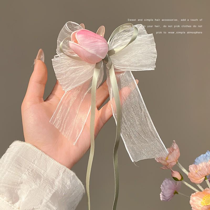 Große Farbverlauf Seidenrose Haarspange - 3D Blumendesign für Frauen, Perfekt für Fotos am Meer