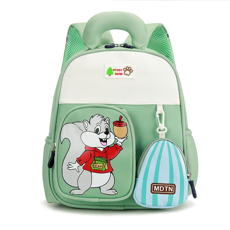 Squirrel Pattern Cartoon Cute Animal Kids Girl Backpack For School Nursery And