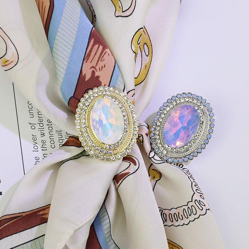 Bunter ovaler Faux-Kristall Schalclip & Korsage für Abendkleid für Damen