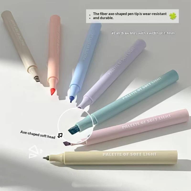 8Pcs Aesthetic Pastel Highlighters No Bleed Fast Dry Chisel Tip Morandi Colors For Study Journaling