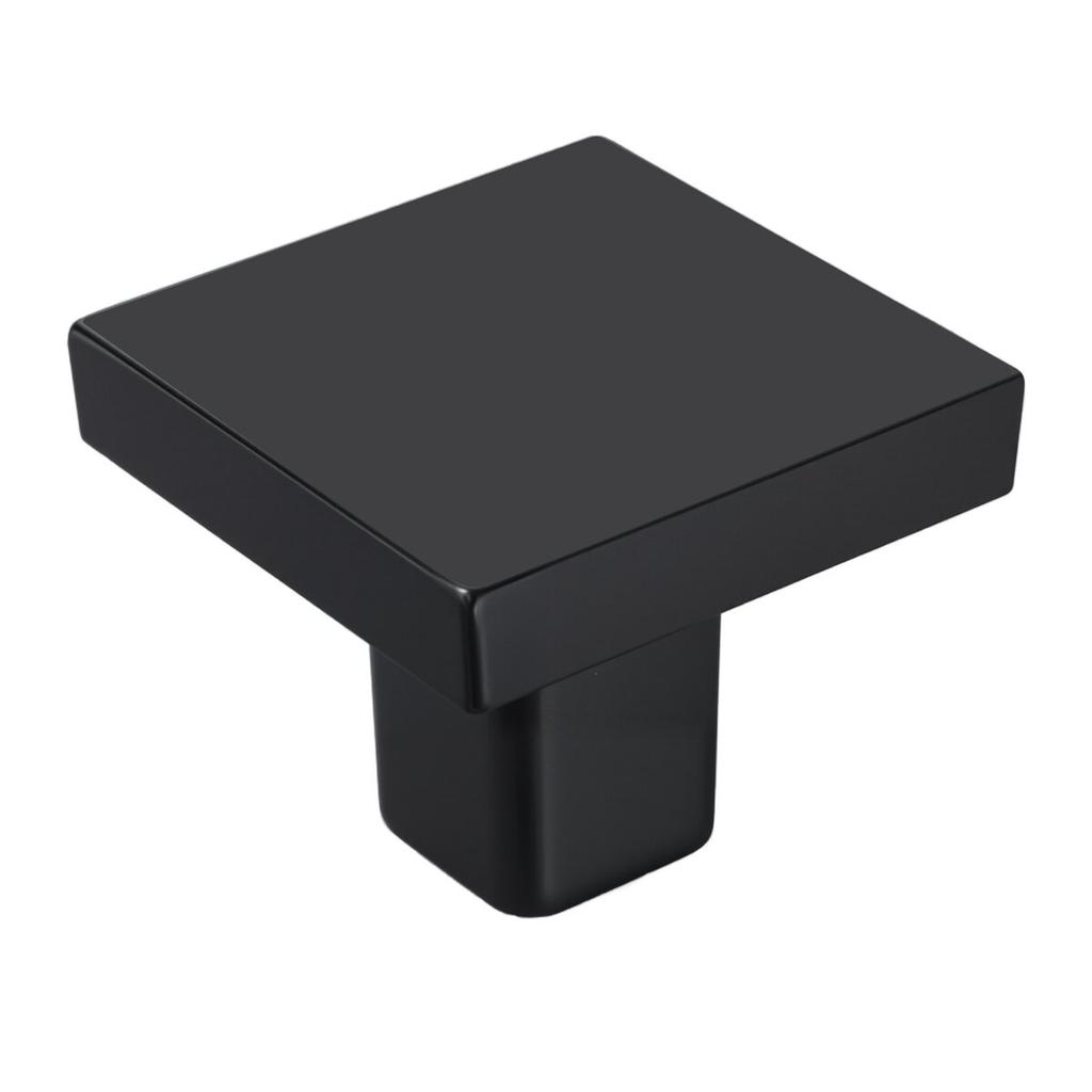 Cabinet Knobs, 10 Pack, 30 Mm Black Zinc Alloy Drawer Pulls & Door Handles, Square Kitchen Solid Knobs Dresser Handles, Cupboard Hardware with Screws