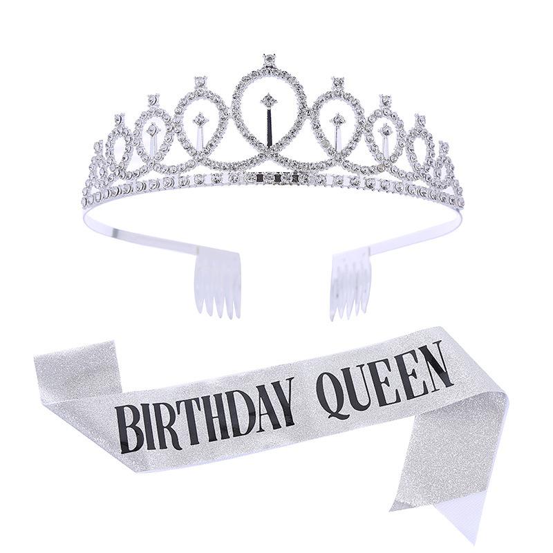 European and American Bridal Crown Tiara Alloy Crystal Wedding Hair Accessories Crown Birthday Party Headband Jewelry