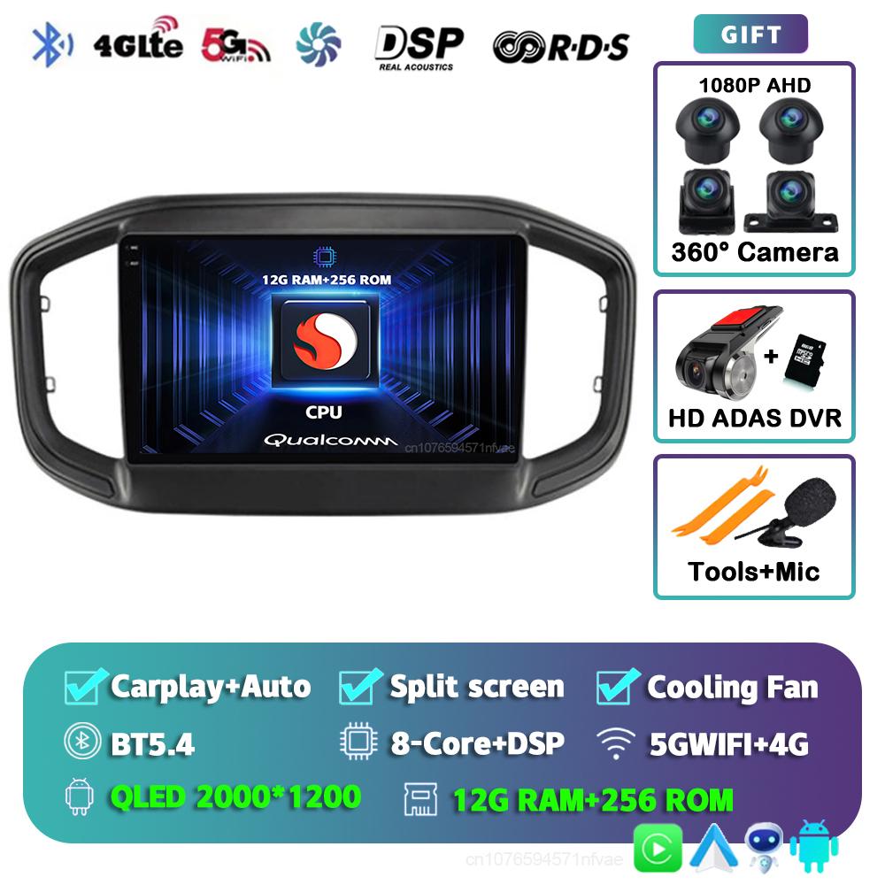 Android 14 Carplay Car Radio For Fiat Strada 2020 - 2021 Multimedia Video Player Navigation GPS Stereo 2Din DVD 360 Camera DSP