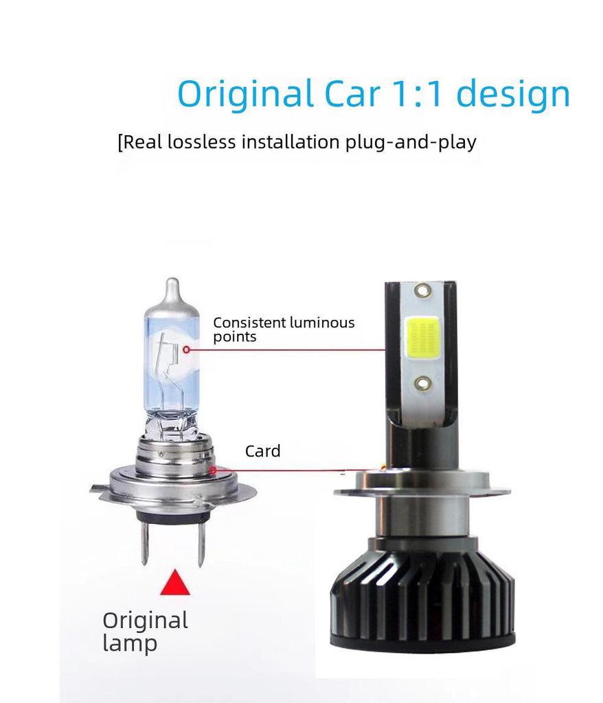 Super Bright Spotlight Car LED Headlight with F2 COB Lamp Beads for H1, H7, H4, H11 Bulbs.