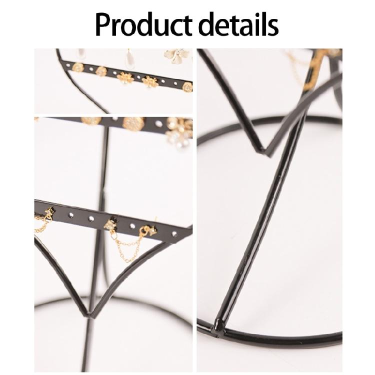 Decorative 50 Hole Heart Shape Iron Jewelry Stand Earring Organizers Desktop Display for Earrings Home Store Presentation