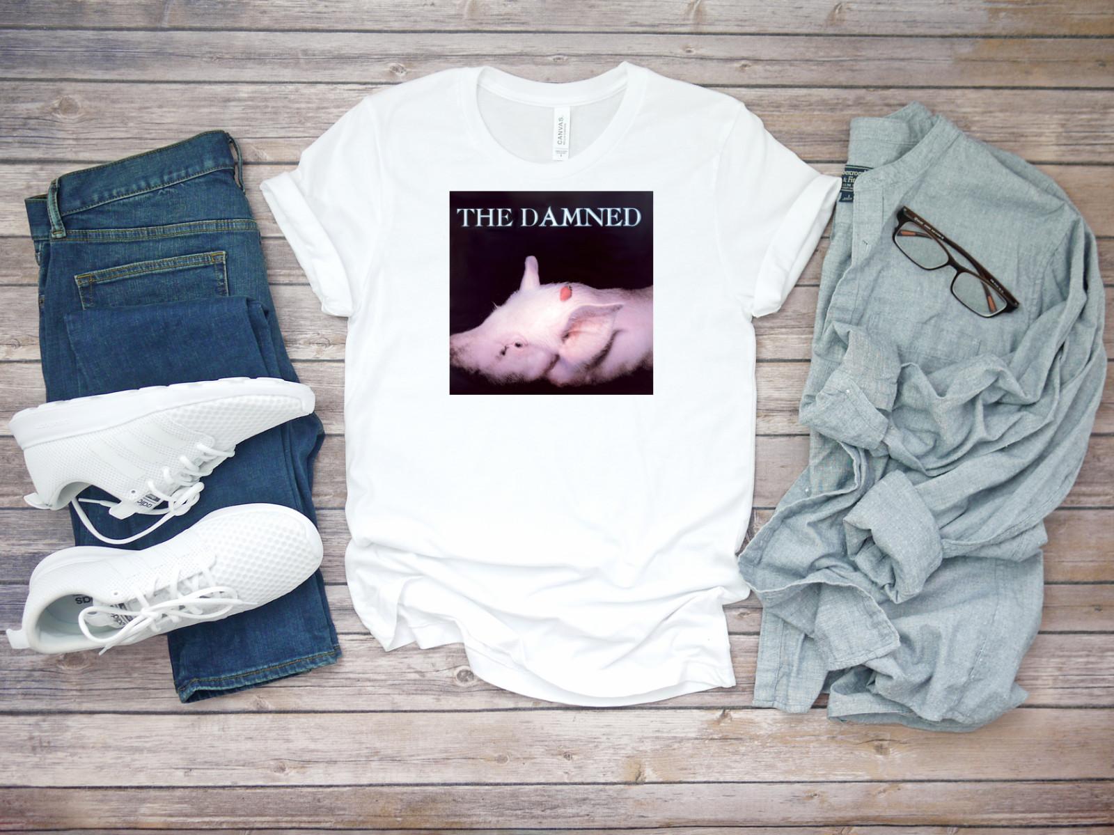 The DAMNED Album Photo Pig Short Sleeve White Men T-shirt K539 XL