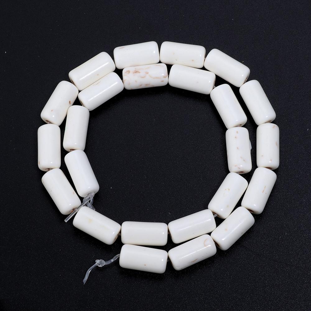 

1 Strand Cylindrical Turquoise Beads Natural Stone Beads Tube Shaped Loose Spacer Beads For Jewelry Making DIY Accessories 4x6mm apx 62pcs білий