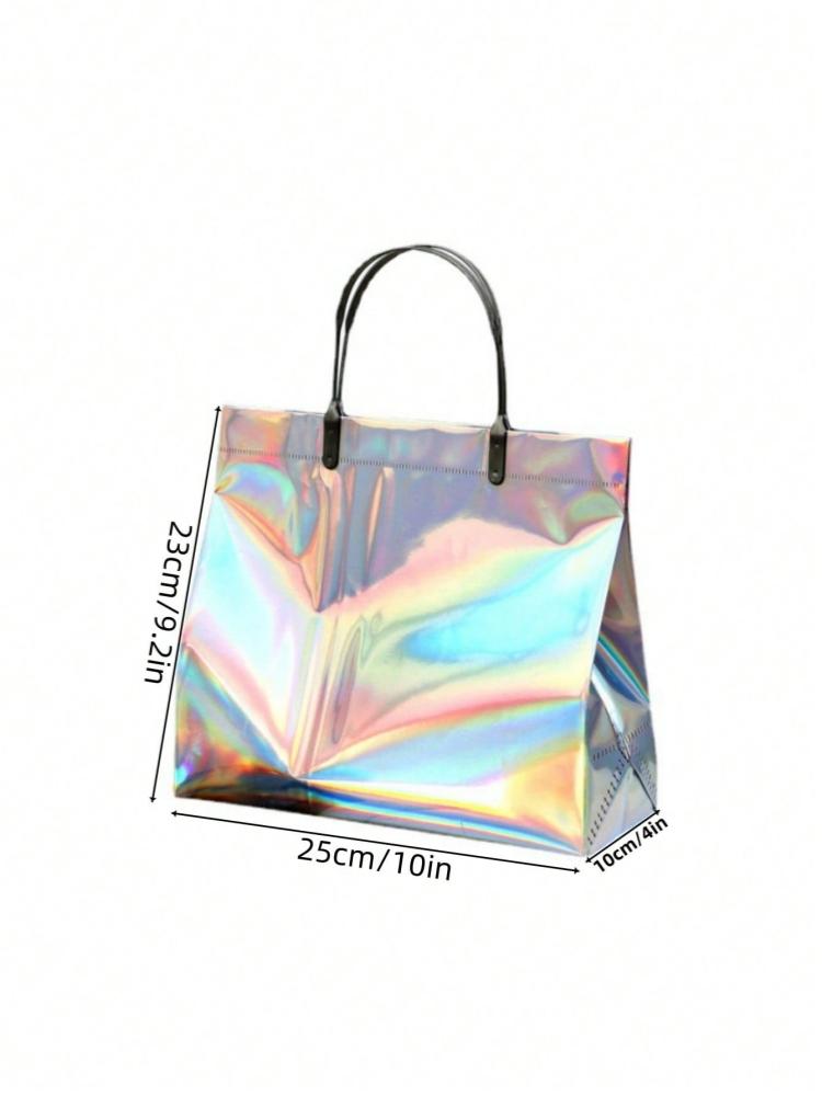 1 Stück rosa Geschenktüte, PVC Laser Geschenkverpackung zarte Tragetasche, Geschenküberreichung, Hochzeitsdekoration, Party