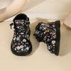 Autumn Baby Boots For Girls Leather Flower Ankle Boots Rubber Sole Zip Side  Toddler Kids Boots 15-25