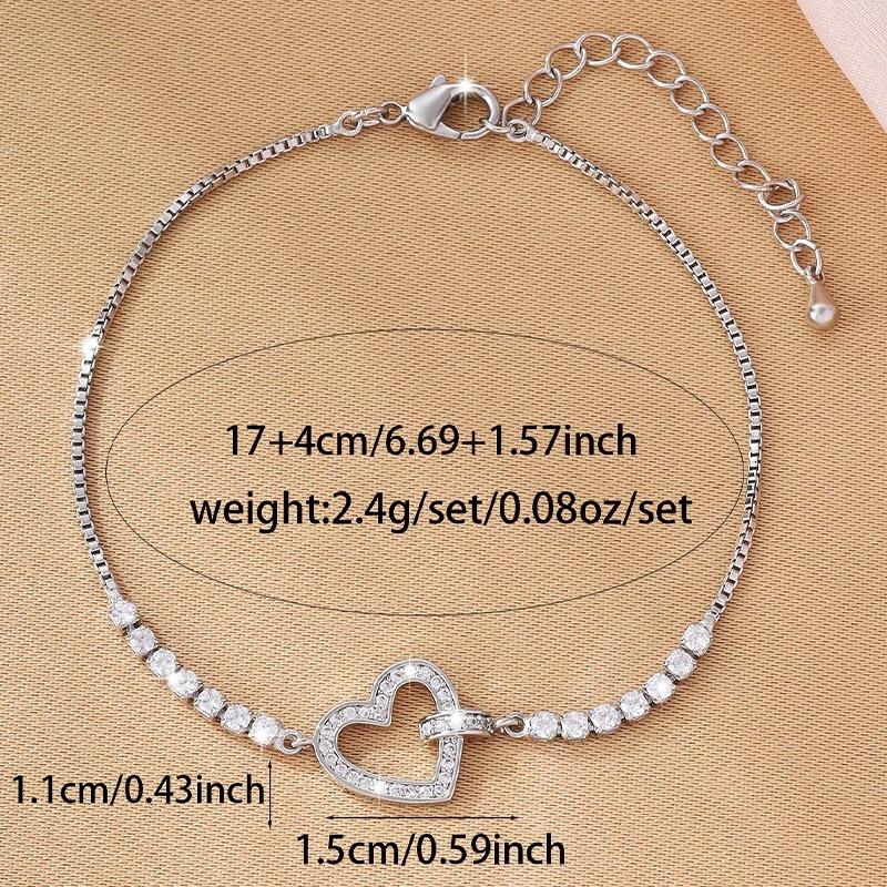 Fashion New Micro-Inlaid Zircon Super Flash Love Bracelet Women'S Daily Versatile Light Luxury Temperament Jewelry