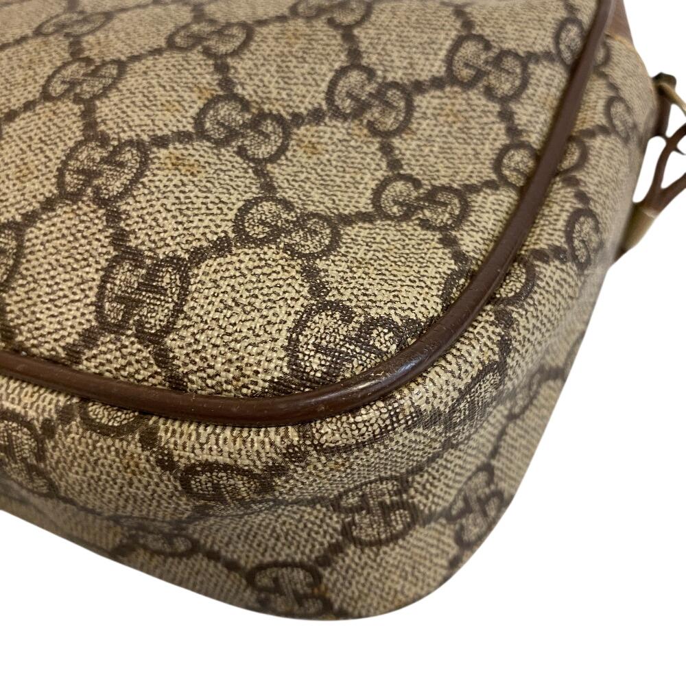 GUCCI 6423 Vintage Old Gucci Pochette GG pattern PVC Shoulder Bag Brown PVC Used