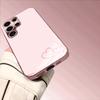 Love pattern metallic paint glass phone case suitable for Samsung Galaxy S26 S25 S24 S22 S21 S20 FE/Ultra/Plus anti drop