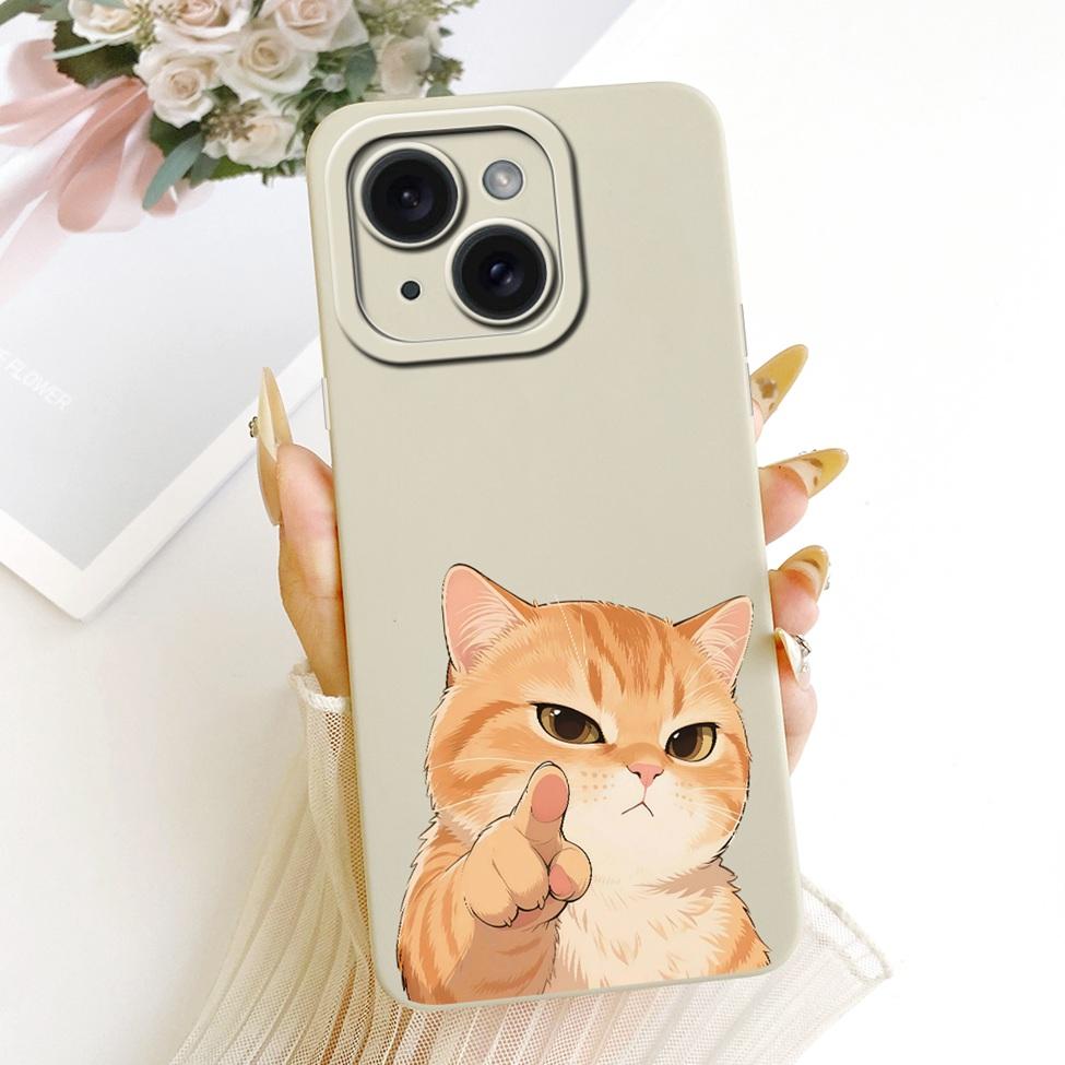 6.1'' Casing For iPhone 15 Case Fashion Cartoon Cute Funny Painted Silicone Phone Cover A3090 A2846 A3089 A3092