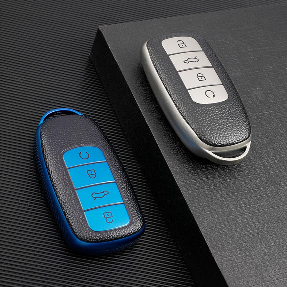 1x Car Interior Keychain Protector Car Smart 4 Button Key Case Cover Shell Bag for Chery Tiggo 8 Pro Tiggo 8plus New 5 Plus 7pro