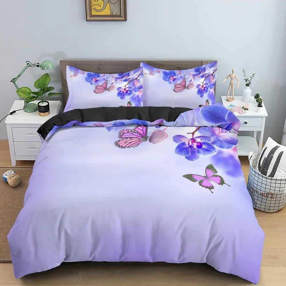 Beautiful Butterfly Comfortable Duvet Quilt Cover Pillowcase Bedding Set Children Bedroom Decoration Home Textile