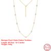 EFFIE QUEEN Elegant Natural Pearl Necklace for Women 925 Sterling Silver Baroque Pearl Choker Chain Dainty Jewelry Gift GPN97