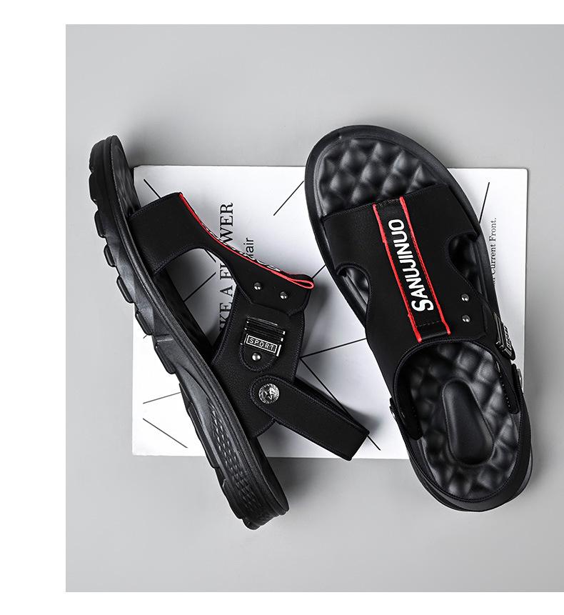 

Summer 2025 new men s sandals outdoor soft-soled casual beach slippers dual-purpose dad sandals 38 чёрный
