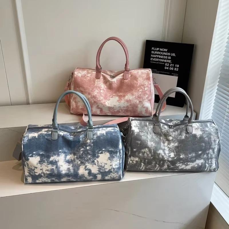 Lässige Nähgarn-Reisetaschen in Volltonfarben, hochwertige, modische Canvas-Umhängetaschen mit großem Fassungsvermögen und Reißverschluss für Damen