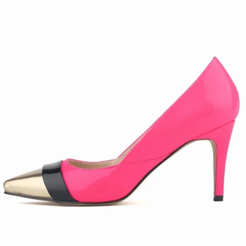 Damenschuhe in Übergröße, modische, sexy, goldene Pumps mit spitzer Zehenpartie und hohen Absätzen, klassische Stilettos mit 9 cm dünnen Absätzen, Jazzschuhe, Hochzeitsschuhe