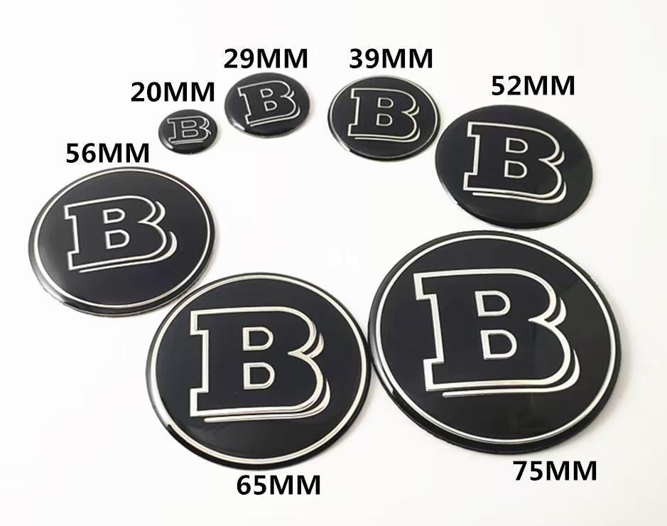 29/39/45/52/56/75/80/90mm Modified Sticker Emblem Badge sticker for BRABUS GLC GLA W213 W220 W464 W253 W204 W205 W254 W210 W211