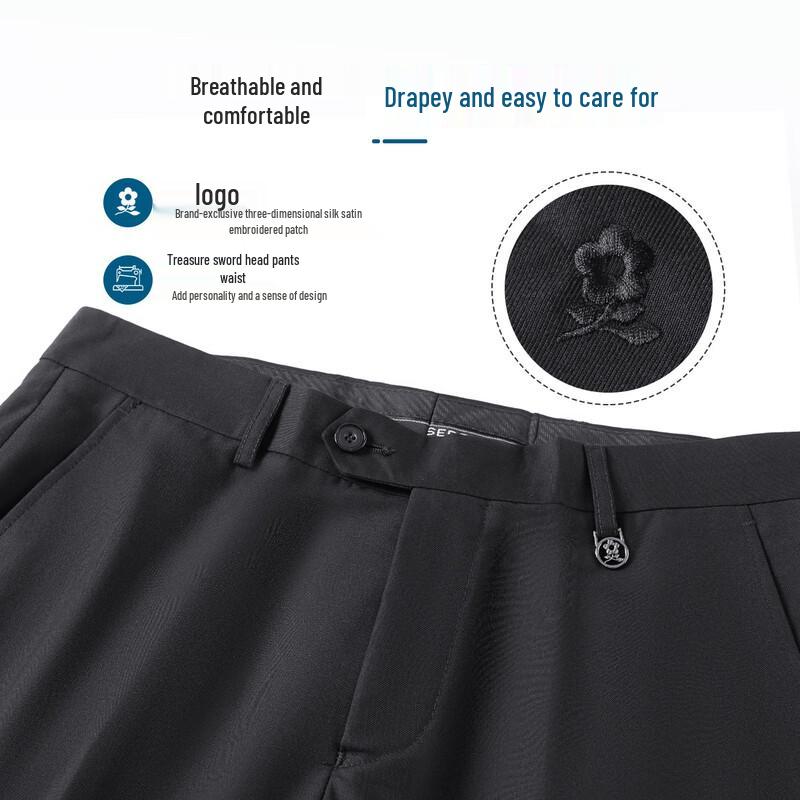 MONTAGUT Men's Straight-Leg Breathable Business Suit Pants