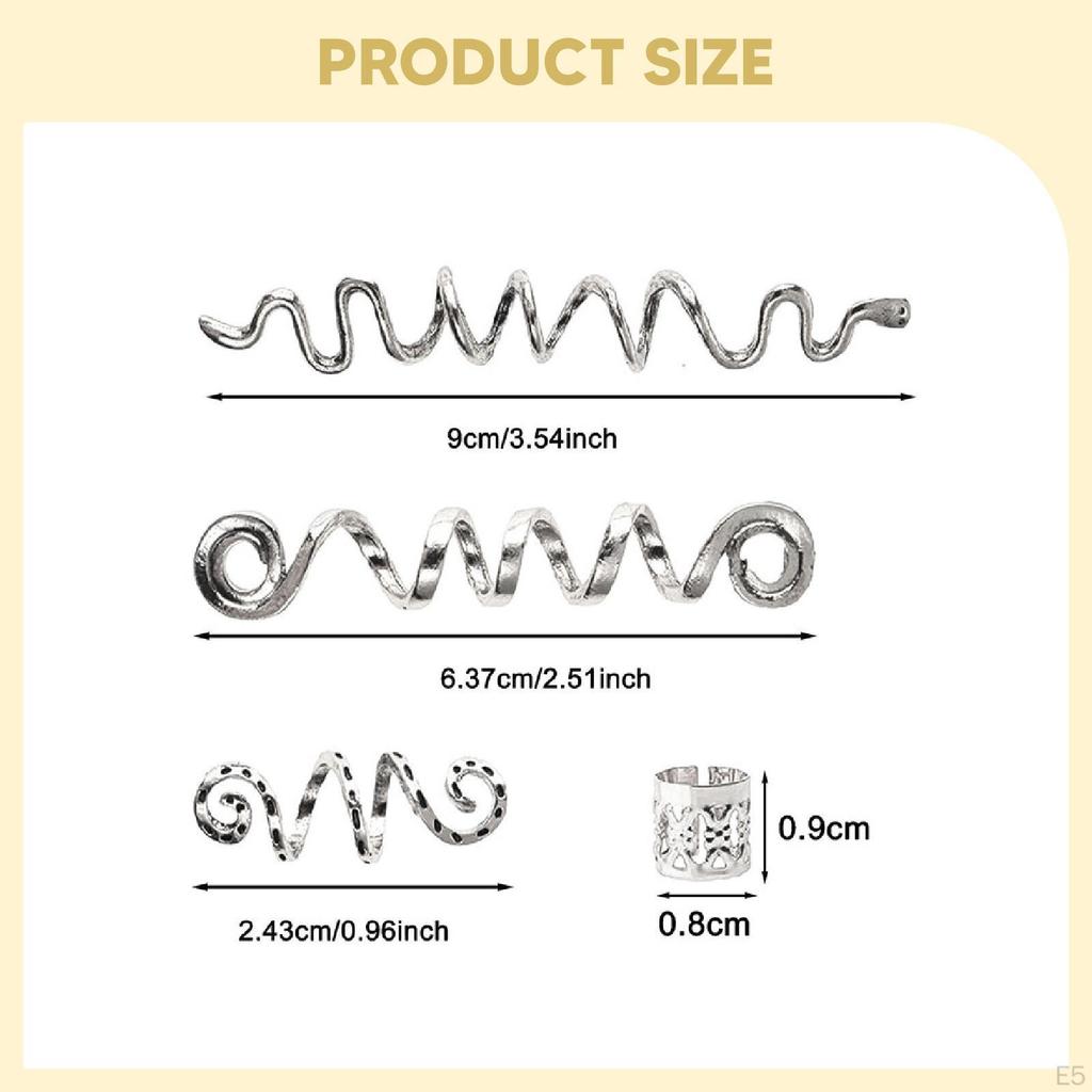 28 Pieces Hair Jewelry for Braids, Clip Accessories, Dreadlock Beads, Braids