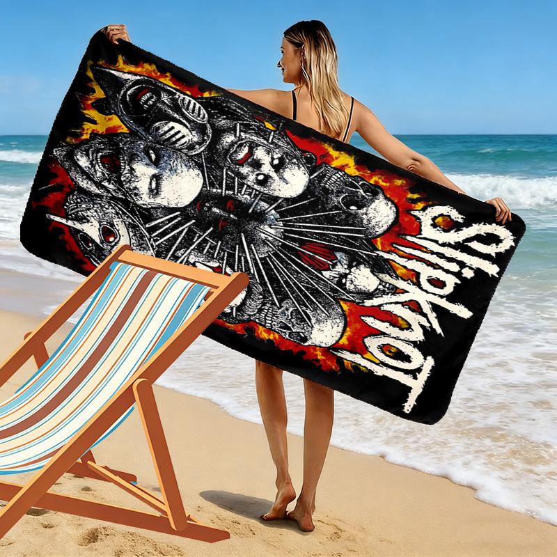 Slipknot: Rebellion beach towel Outdoor camping Beach towel for vacation photos seaside swim Outdoor pool towel printing Travel and vacation towels