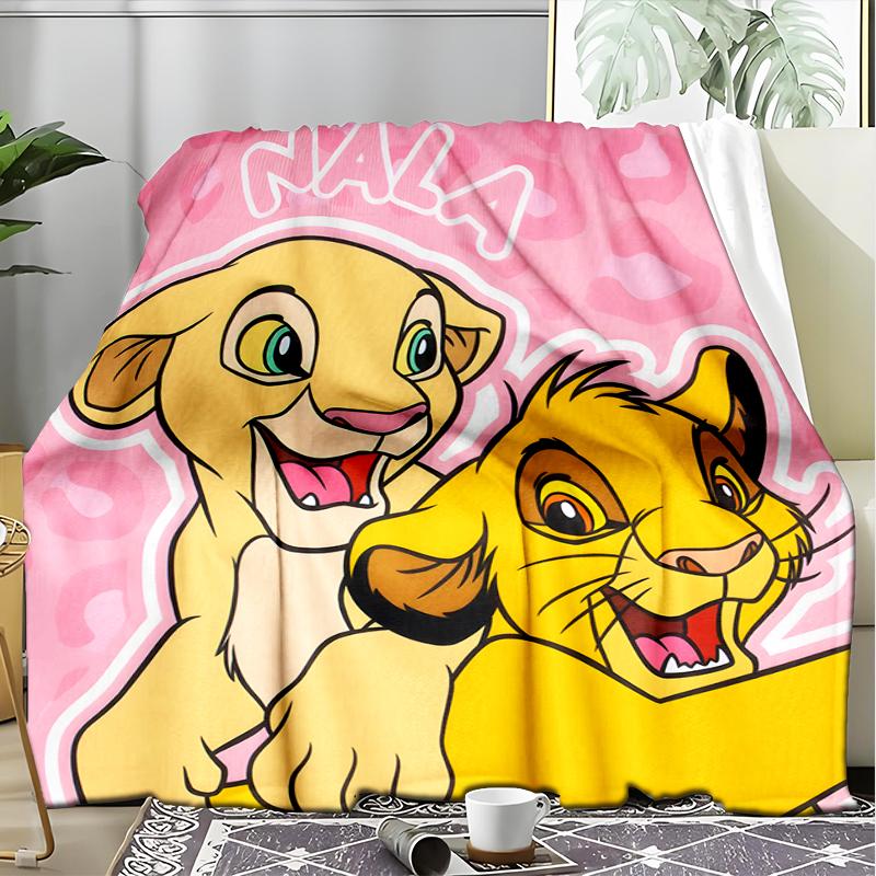 1PC Cartoon Lion king Printed Soft Flannel Blanket Throw for Adult Bedroom Living Room Sofa Camping Travel Fan gifts Christmas Gifts