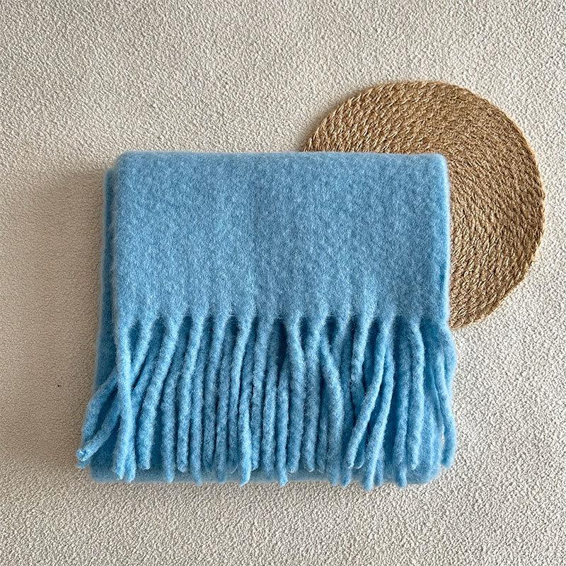 

Wool Red Pure Color Wool Blend Scarf, Soft, Skin-friendly, Warm, Thick Neck Warmer for Winter. 30x200cm