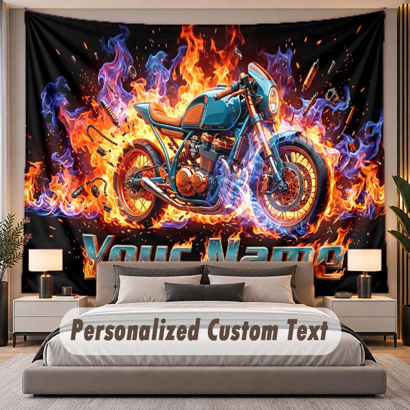 Motorradfahrer (54) Thema Personalisierte Wandteppich Benutzerdefinierter Name Text Wandbehang Tapisserie Haus Hintergrund Dekoration