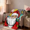 1pc Pop Style Christmas Santa Claus 230g Flannel Blanket, Soft Comfortable Throw Blanket For Sofa Lounge And Daily Nap