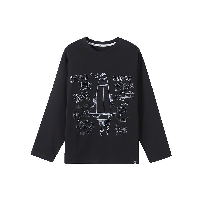 Peppa Pig Tony Boys  Rocket Print Cotton Long Sleeve T-Shirt 140