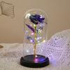 New immortal flower transparent gold foil flower glass cover, rose dust cover luminous gift desktop ornament
