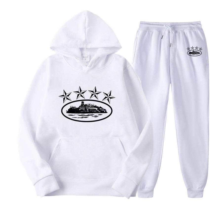 Corteiz Trend Street Loose Sweater Set Women s Trendy Hip Hop Skateboard Casual Top Men s Autumn S белый