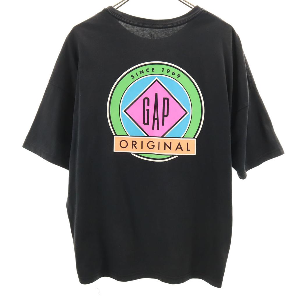 Gap Back Logo Short Sleeve T-shirt M Black Men's Used
